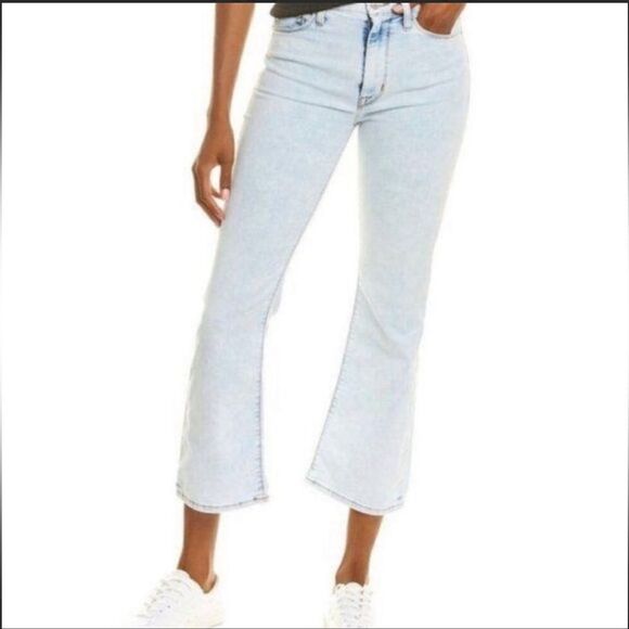 Hudson Blair High Rise Bootcut Crop Jeans Lightwash Size 32 - Picture 1 of 11